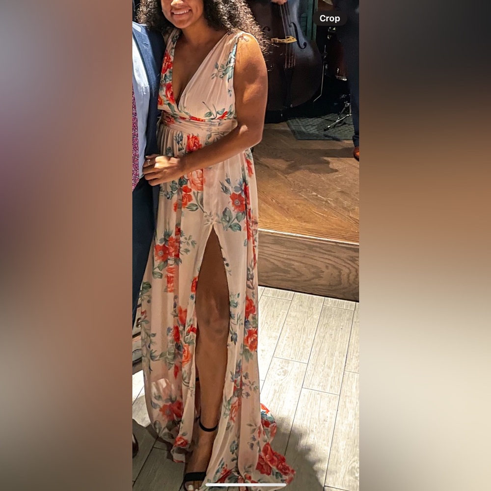 Lulus Pink Floral Maxi Dress